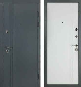 Вхідні двері квартирні В-81 Kale, модель 172, антрацит/білий матовий гладкий rev0052 фото